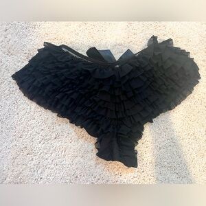 Intimate Black Ruffled Bottoms with Bow Size XS/S